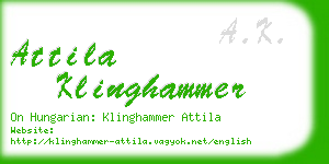 attila klinghammer business card